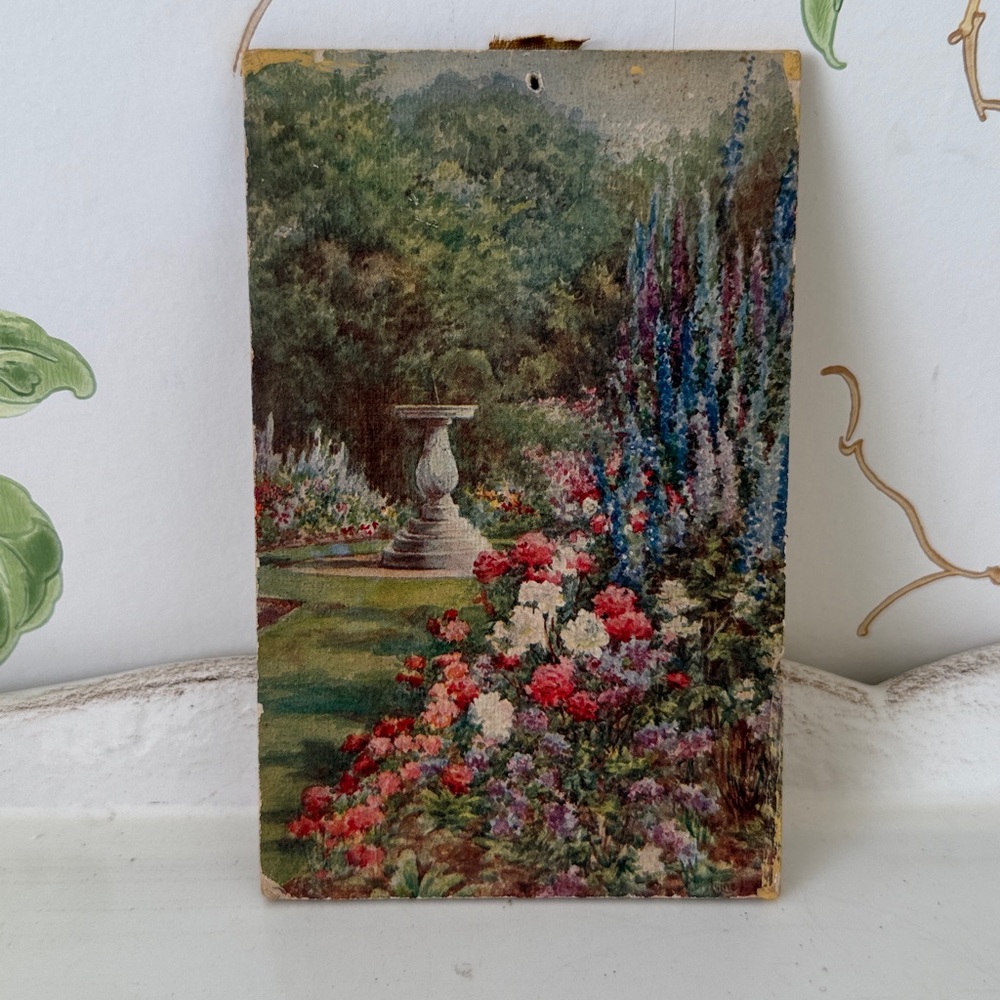 Vintage Garden Fountain Mini Artwork and Mini Easel. Made in England - Picture 9 of 16